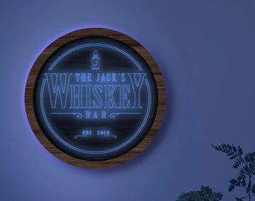 LED Holzlampe Whiskey Bar