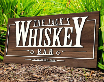 Holzschild Whiskey Bar